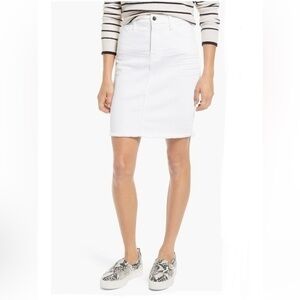 Jen7 7 All Mankind Pencil‎ Skirt Frayed hem White NEW A376150 sz 26 NWT (820)